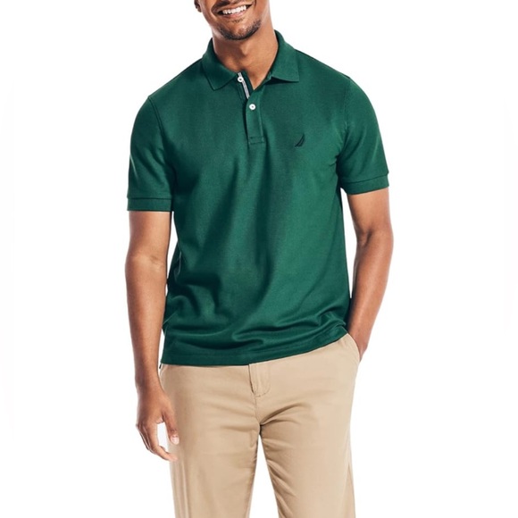 Nautica Men's Solid Deck Shirt Green Size 3XL - Picture 3 of 7